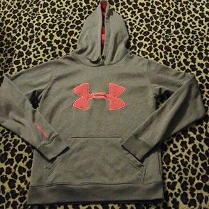 Grey and pink Under Armour sweatshirt
